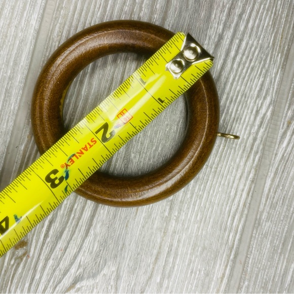 Vintage Wood Pole Set Decorative Curtain Rod Bracket Finial Ring / diy ornaments - Picture 7 of 8